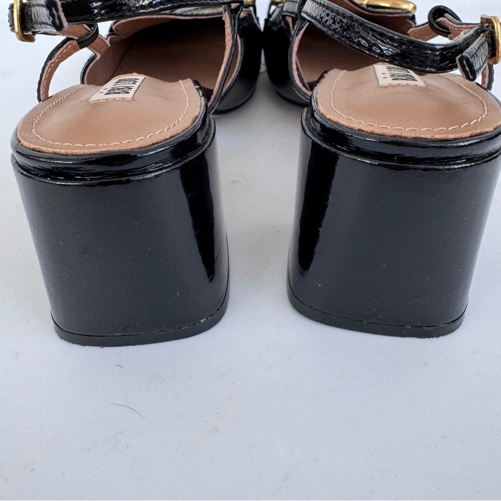 BibiLou Dennis Heels Horsebit Buckle Slingback Black Gold size EU37 - Picture 7 of 8